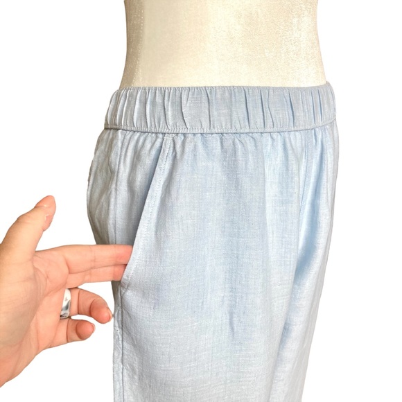 Rachel Roy Women’s cropped blue linen pull-on pants - Sz S - Picture 3 of 8